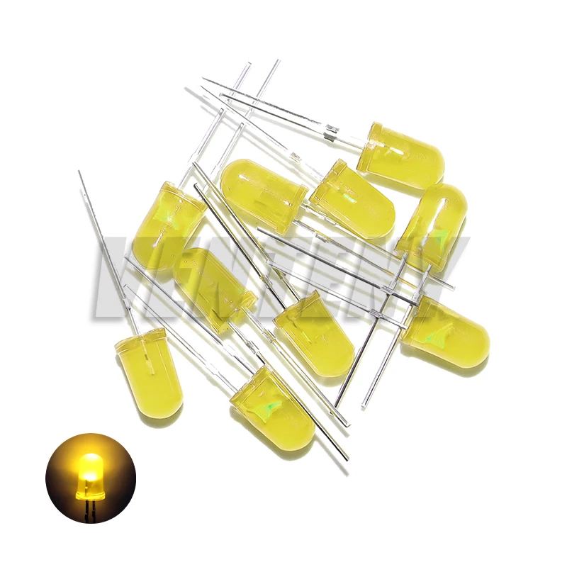 5mm 확산 LED 다이오드 키트 램프 발광 다이오드 전구 표시기 5mm 흰색 빨간색 파란색 녹색 주황색 노란색 3V