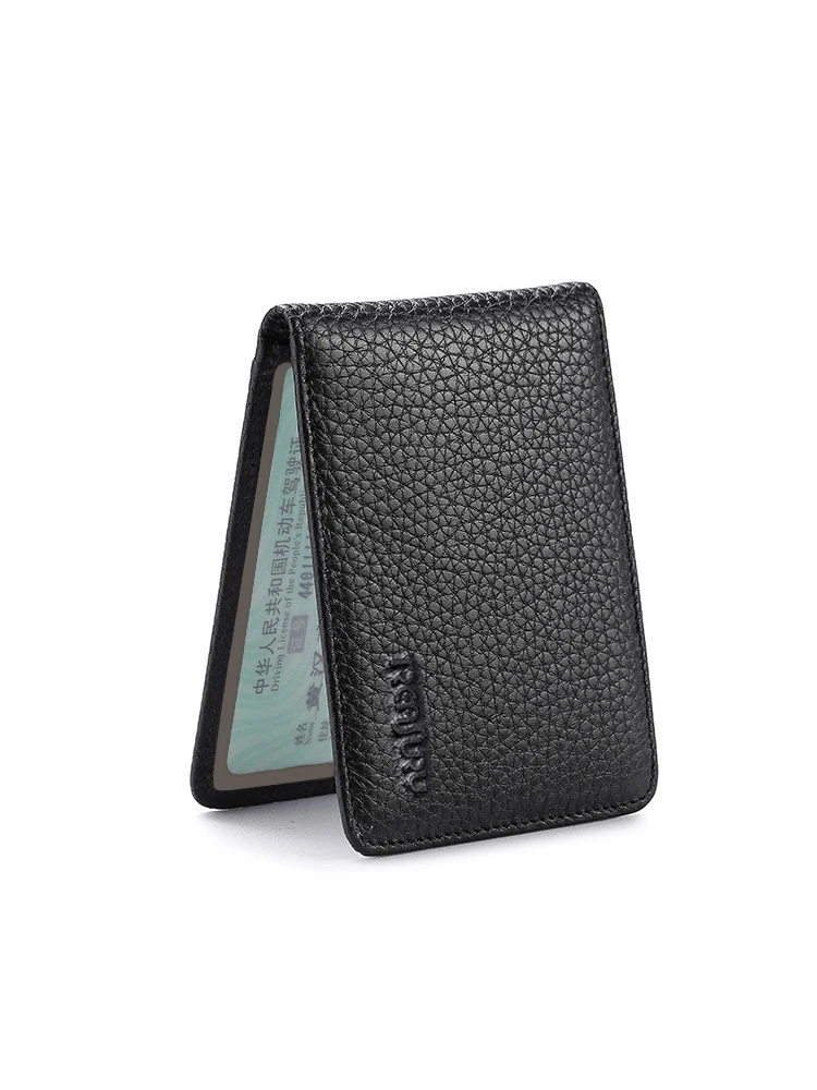 Leather Driving License Cover Cute Men's Document Card Holder Cowhide Protective Case for Motor Vehicle Identin Card