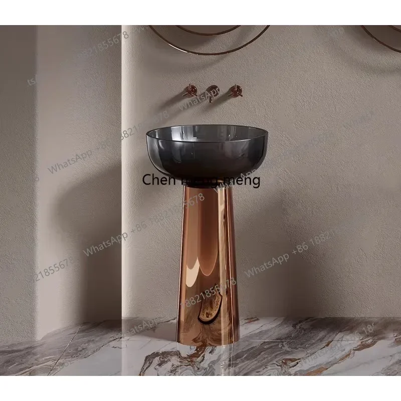 N138X  Minimalist light luxury column basin wash basin integrated floor-standing vertical sink