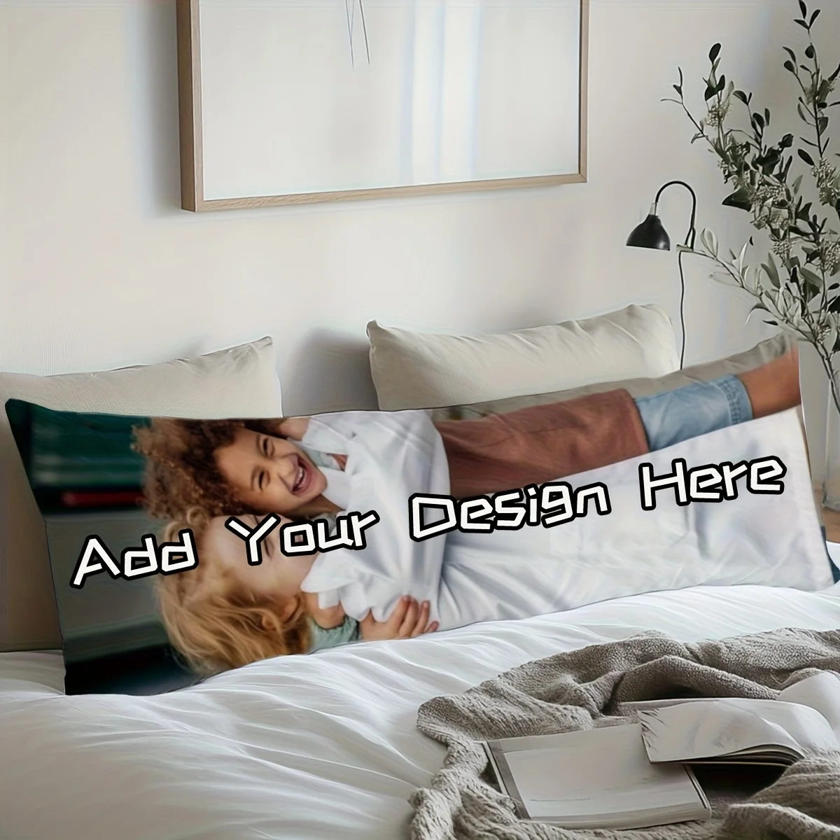 1 individuell gestalteter langer Kissenbezug mit Foto, Polyester, doppelseitiger Druck, personalisiertes Geschenk zum Jahrestag von Paaren, Valentinstag
