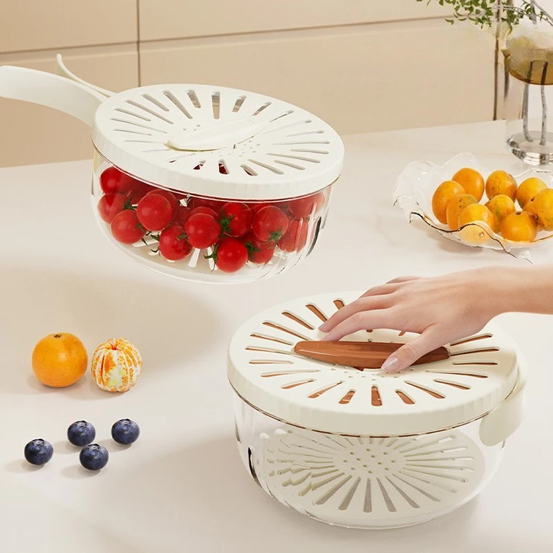 

2 In 1 Multipurpose Fruit Strainer Drainer And Strainer Drain Basket Fruit Vegetable Washing Basket With Lid Drainer Tool Bowl