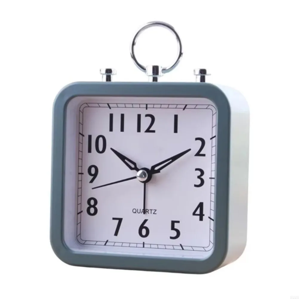 Modern Minimalist Table Clock with Silent Sweep Movement and Loud Beeping Alarm for Students Battery Operated AA Powered