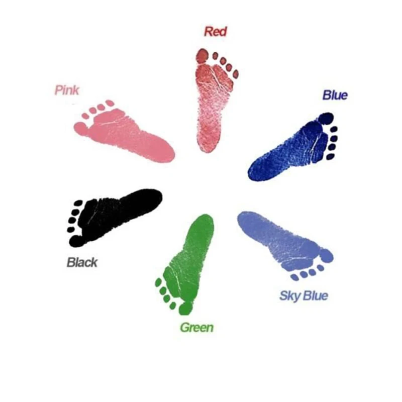 Newborn Diy Hand And Foot Printing Card Baby Growth Souvenir Small Gift Non-Toxic Baby Footprint Ink Pad + Two Pages Paper Set