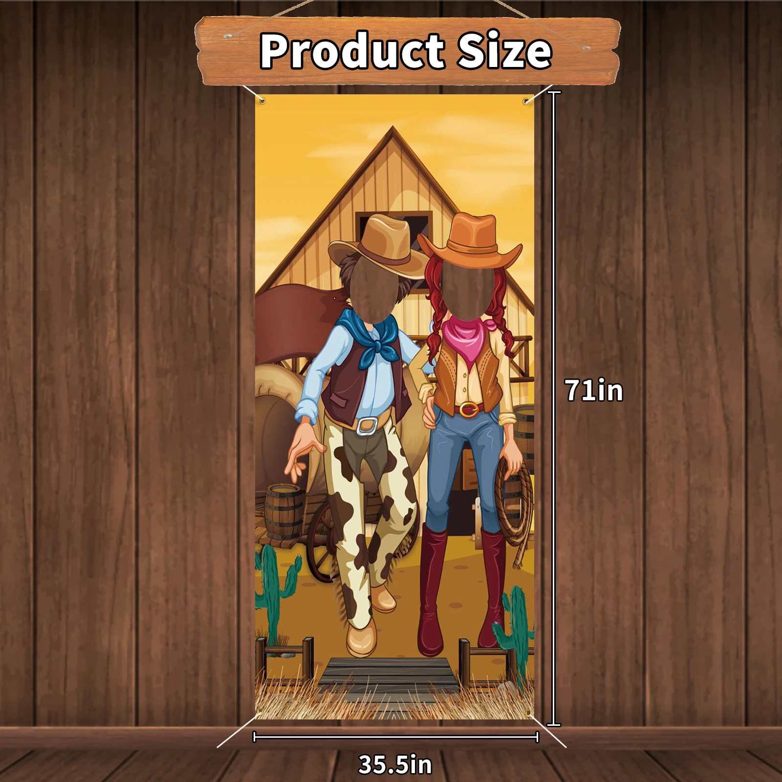 1 pezzo di decorazioni per feste da cowboy occidentale, puntelli per foto, sfondo per banner a tema occidentale per divertenti forniture per feste da cowboy occidentale