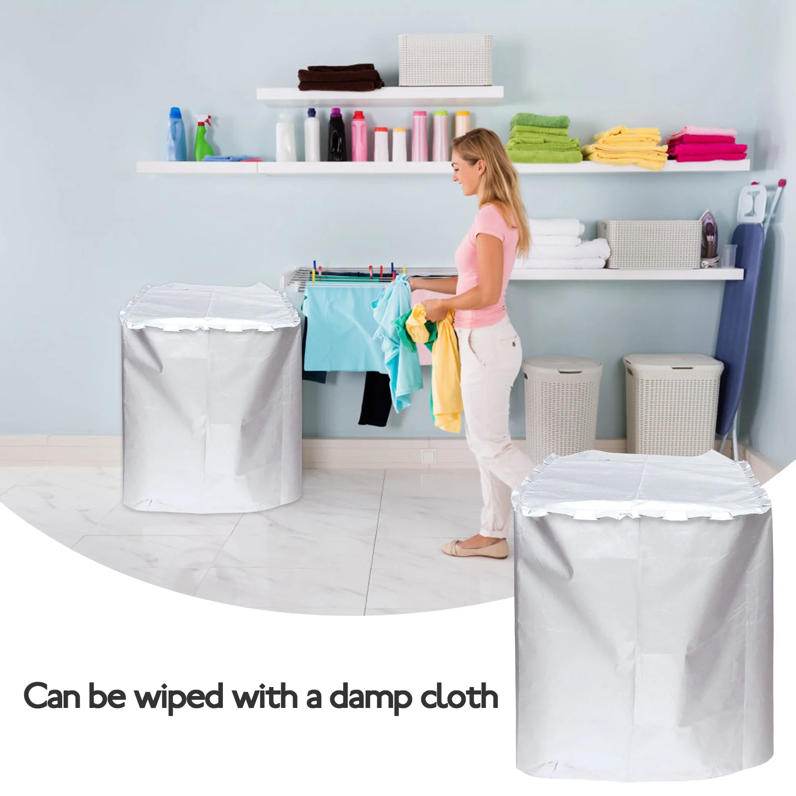 Washer Dryer Cover Waterproof Sunproof Anti Fading 6-75kg Load Easy Clean Zipper Protection Home Appliance Cover