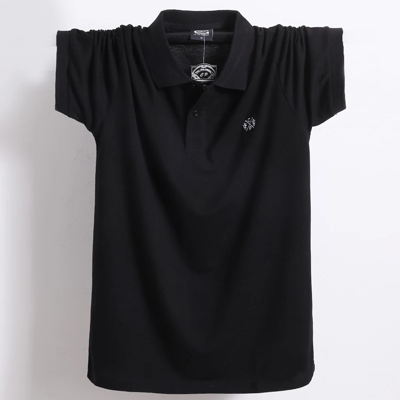 Polo informal de algodón puro para hombre, camisa suave transpirable de manga corta, para negocios, 5XL