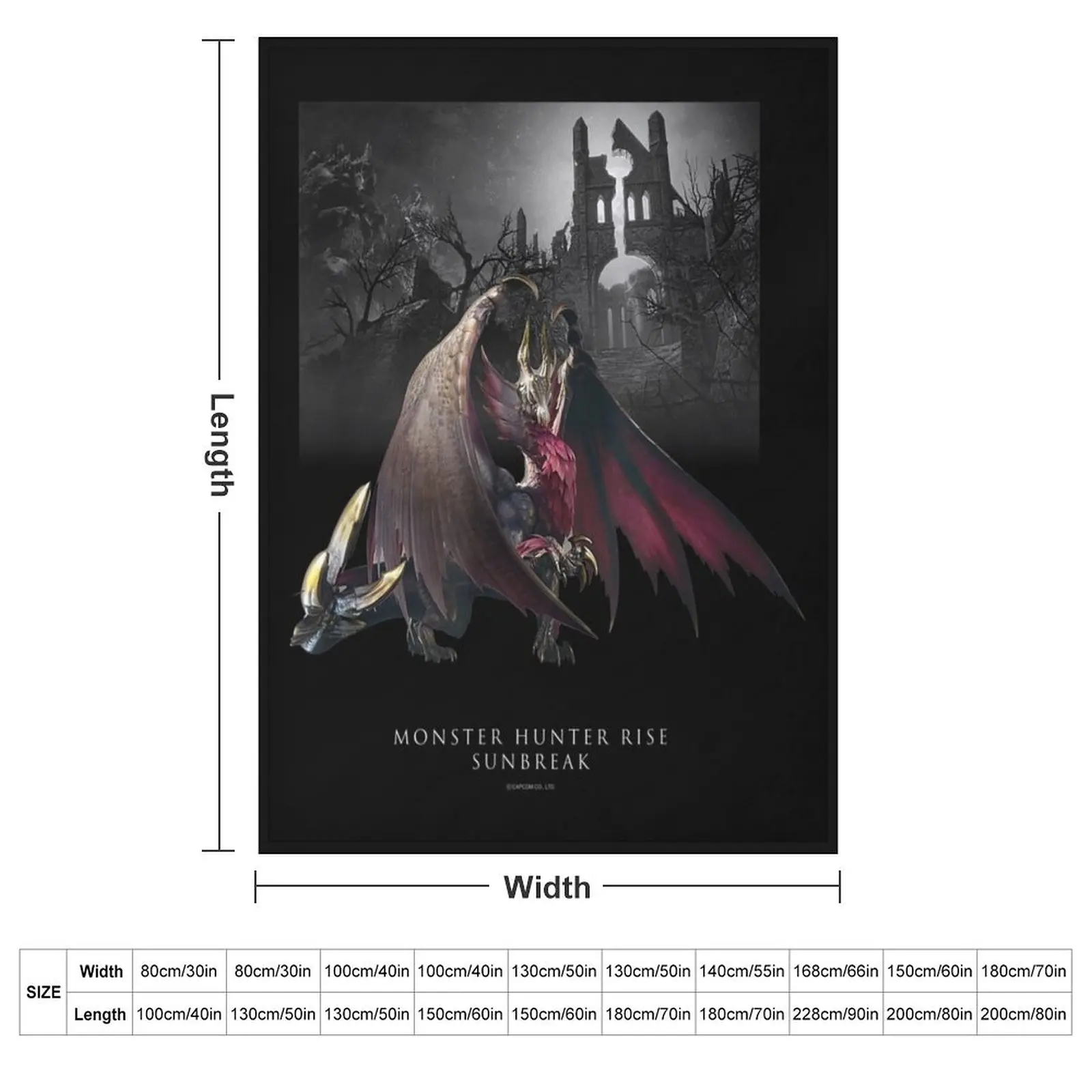 MONSTER HUNTER RISE_SUNBREAK Malzeno Throw Blanket Thermal Hairy Single Blankets For Baby Blankets