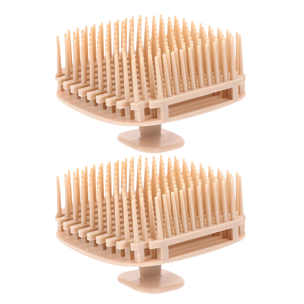 

2Pcs Silicone Hair Scrubber Shampoo Brush for Scalp Massage and Cleansing Small Scrubber for Dandruff Oil Control