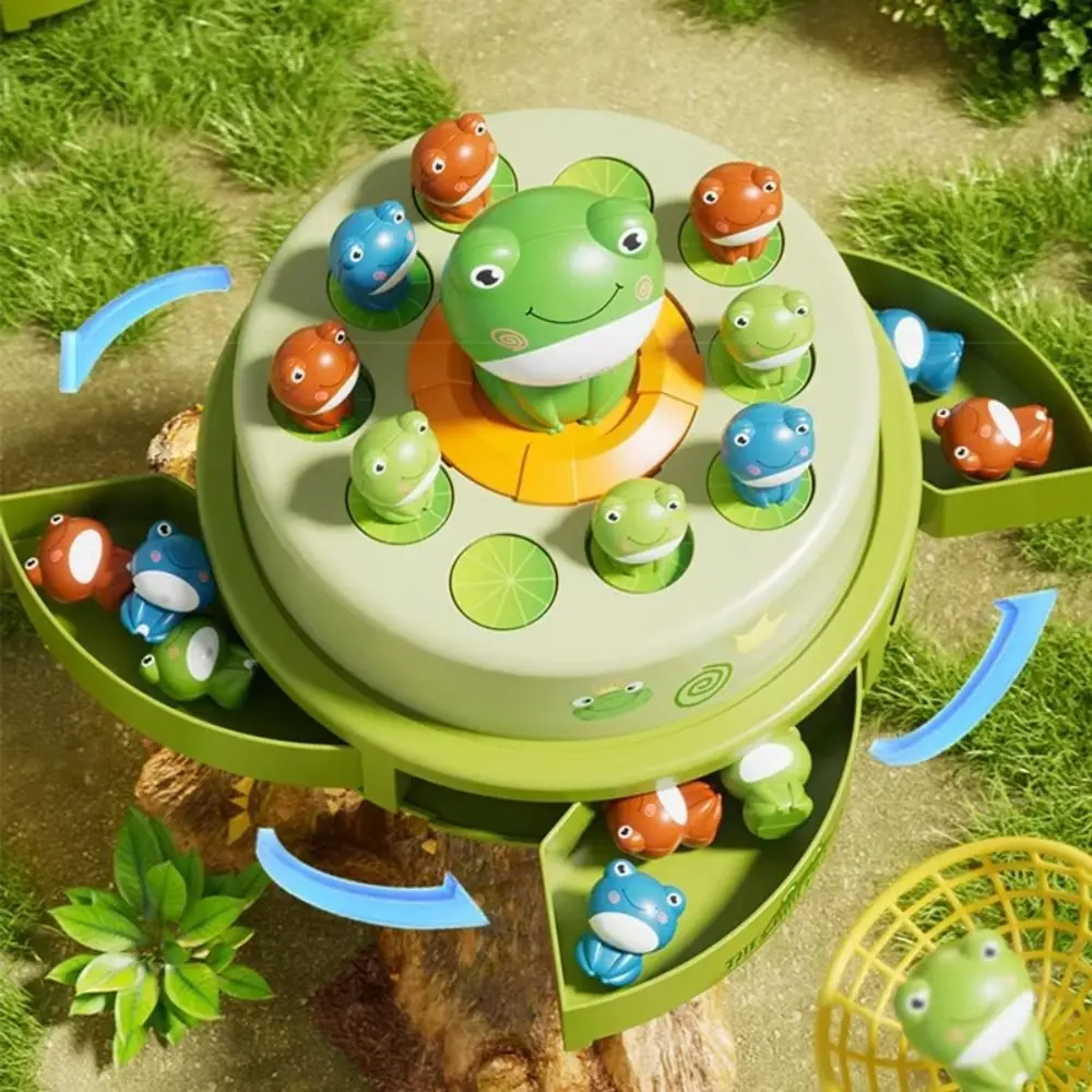 Jeux de société de grenouille de bande dessinée rebondisnoyaux et attrapante avec musique, jeux de famille brittop interactifs, 3 modes réglables, jeux de société de grenouille