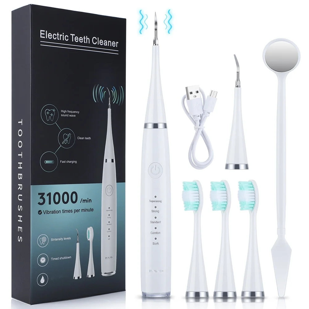 Portable New Electric Dental Cleaner Beauty Tooth Removal Stone And Toothbru 2-in-1 Smart Dental Cleaner Electric Toothbrush Set