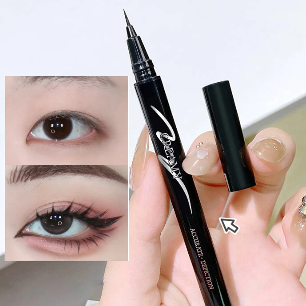 Smooth Black Eyeliner Ultra-Fine, Lower Eyelash Pen, impermeável, secagem rápida, duradoura Eye Liner, Deitado Silkworm, Maquiagem Tool, cosméticos