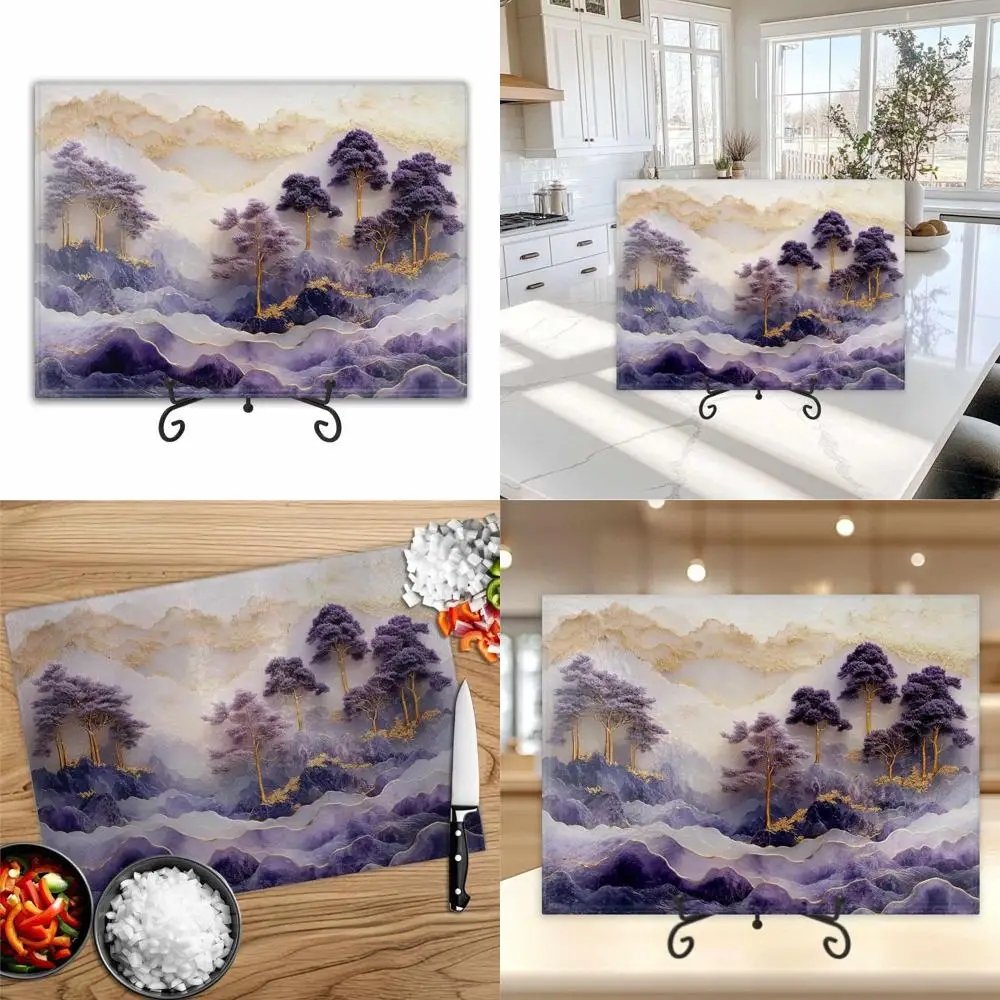 

15x11 inch tempered glass cutting board - charcuterie and cheese serving tray - perfect housewarming gift