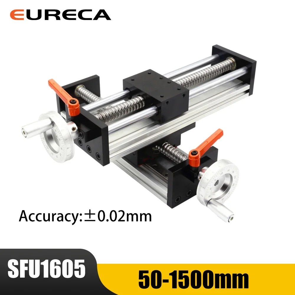XY Axis Ball Screw Linear Guide Motion Rail Slide CNC Manual Linear Shaft Actuator Module Table Stroke Travel Engraving Tool