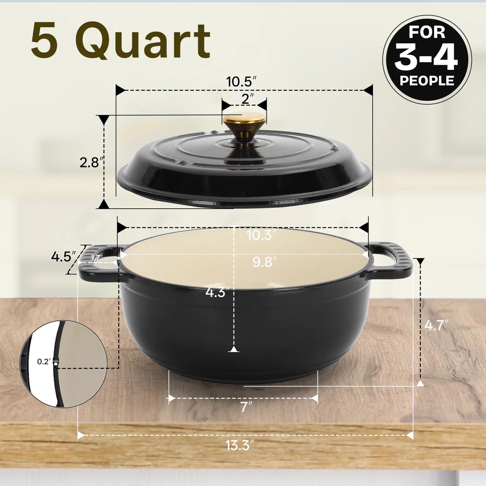 

Christmas gifts-MEFFIR 7.5QT Red Enamel Dutch Oven/Pre-Seasoned Cast Iron Cookware with Dual Silicone-Grip Handles & Lid /Oven-Safe to 500 F /Professional-Grade for Bread Baking, Stews, Roasts &All-Purpose Cooking/Very suitable for Thanksgiving and