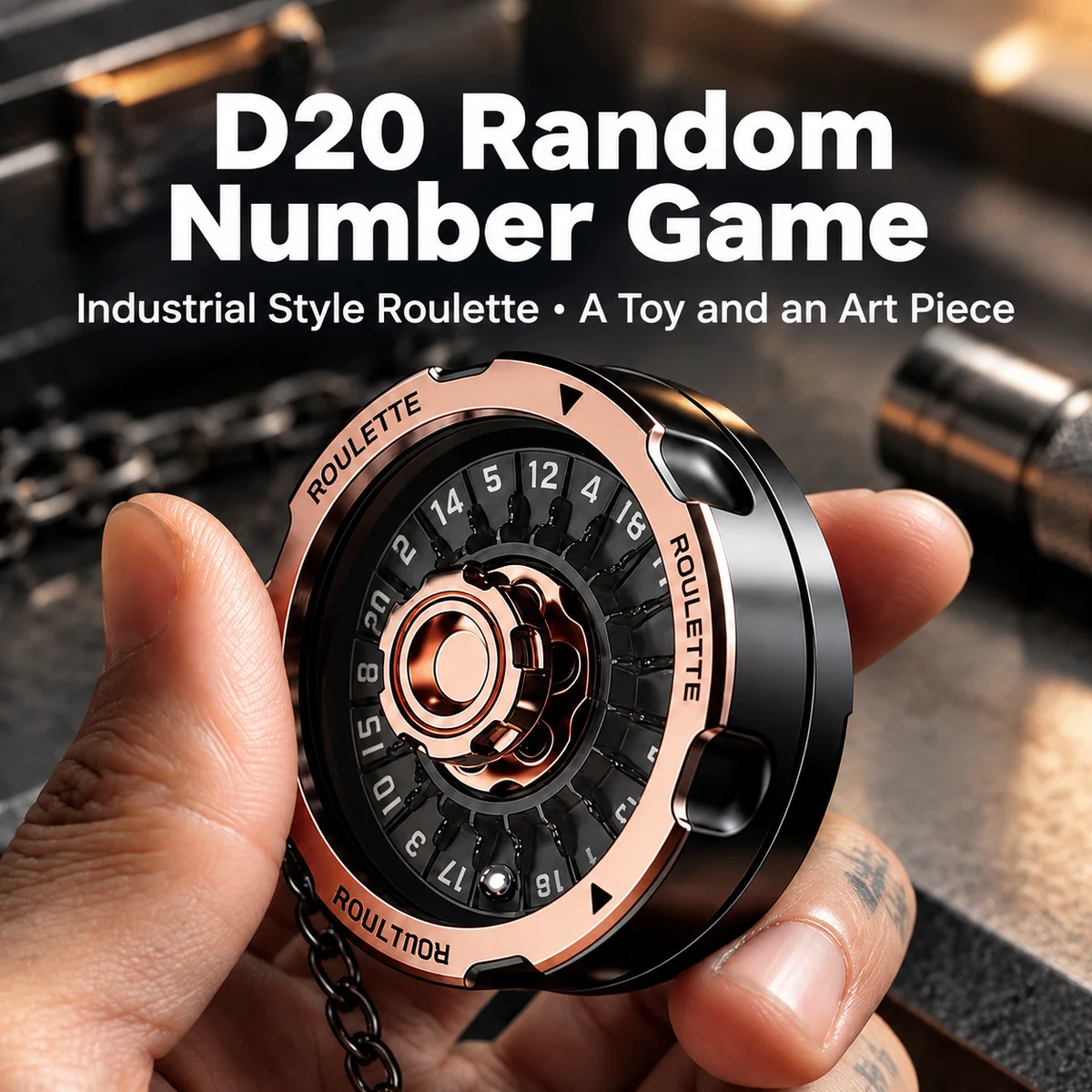 Metal D20 Decision Roulette Wheel Fidget Toy EDC Fidget Spinner for Adults Anti Stress ADHD Desk Gadget DND RPG Tabletop Game