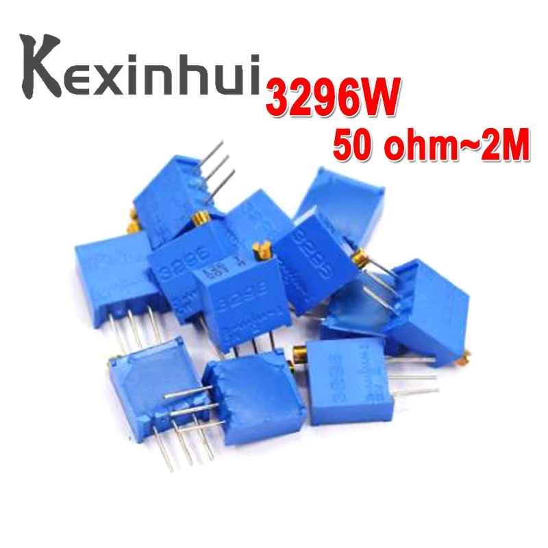 10pcs 3296W 3296 50 100 200 500 ohm 1K 2K 5K 10K 20K 50K 100K 200K 500K 1M ohm 103 100R 200R 500R Trimpot Trimmer Potentiometer