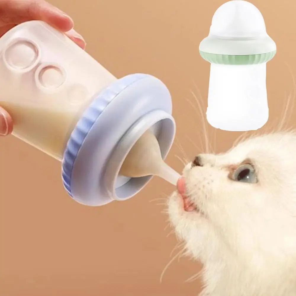 

120ML Puppy Nursing Feeder Precise Feeding Silicone Nipple Small Animals Feeder Reusable Removable Pet Milk Bottle for Home