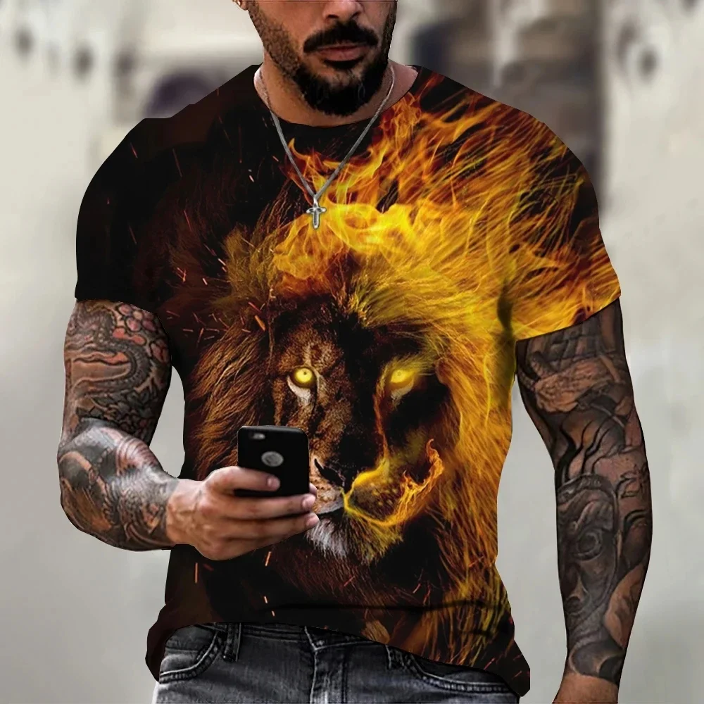 

3D-printed Retro Fashion Casual T-shirt, New Fashion Men's Top with Short Sleeves Retro Fashion