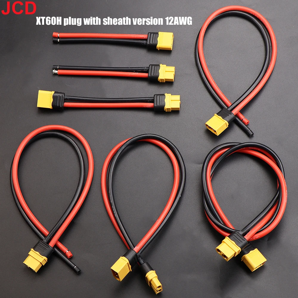 JCD XT60 Male Female Connector Plug Set with Silicone Insulation 12AWG Battery Extension Cable for RC Lipo Batteries And Drone
