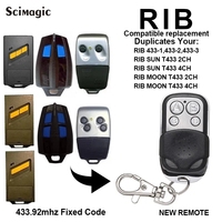 RIB  SUN T433-2CH T433-4CH RIB MOON T433-2CH T433-4CH 433-1 433-2 Garage Door Remote Control Duplicator 433MHz Fixed Code