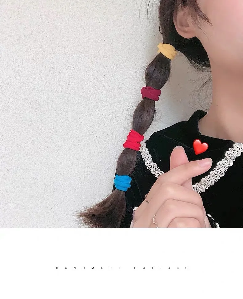 200 Stück Bunte Nylon-Haargummis für Frauen und Mädchen, Elastische Zopfbänder, Kleine Haarbänder, Scrunchies, Haaraccessoires – Detail 3