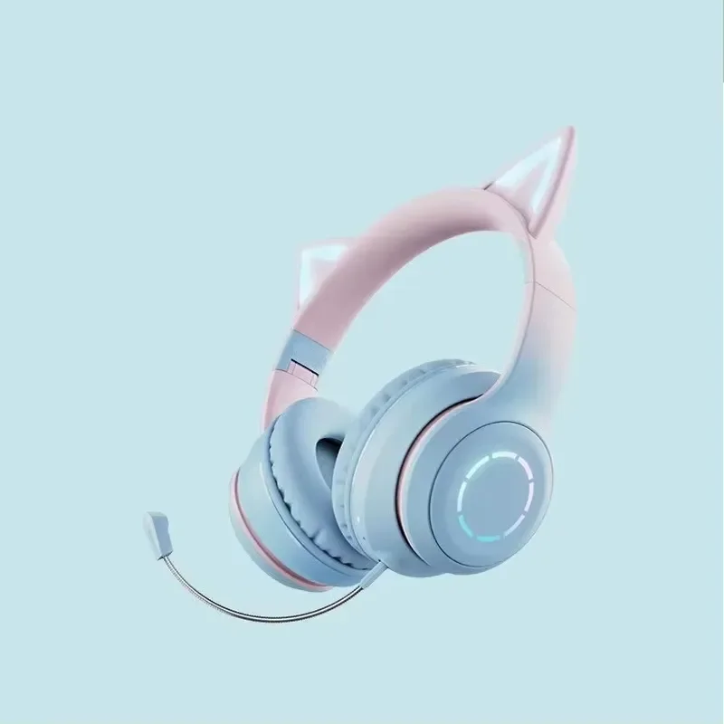 【CHIMU HOME】 Cross-border New B39PRO Cat Ear Luminous Gaming Headset for Dual Mode Wired Wireless with Active Noise