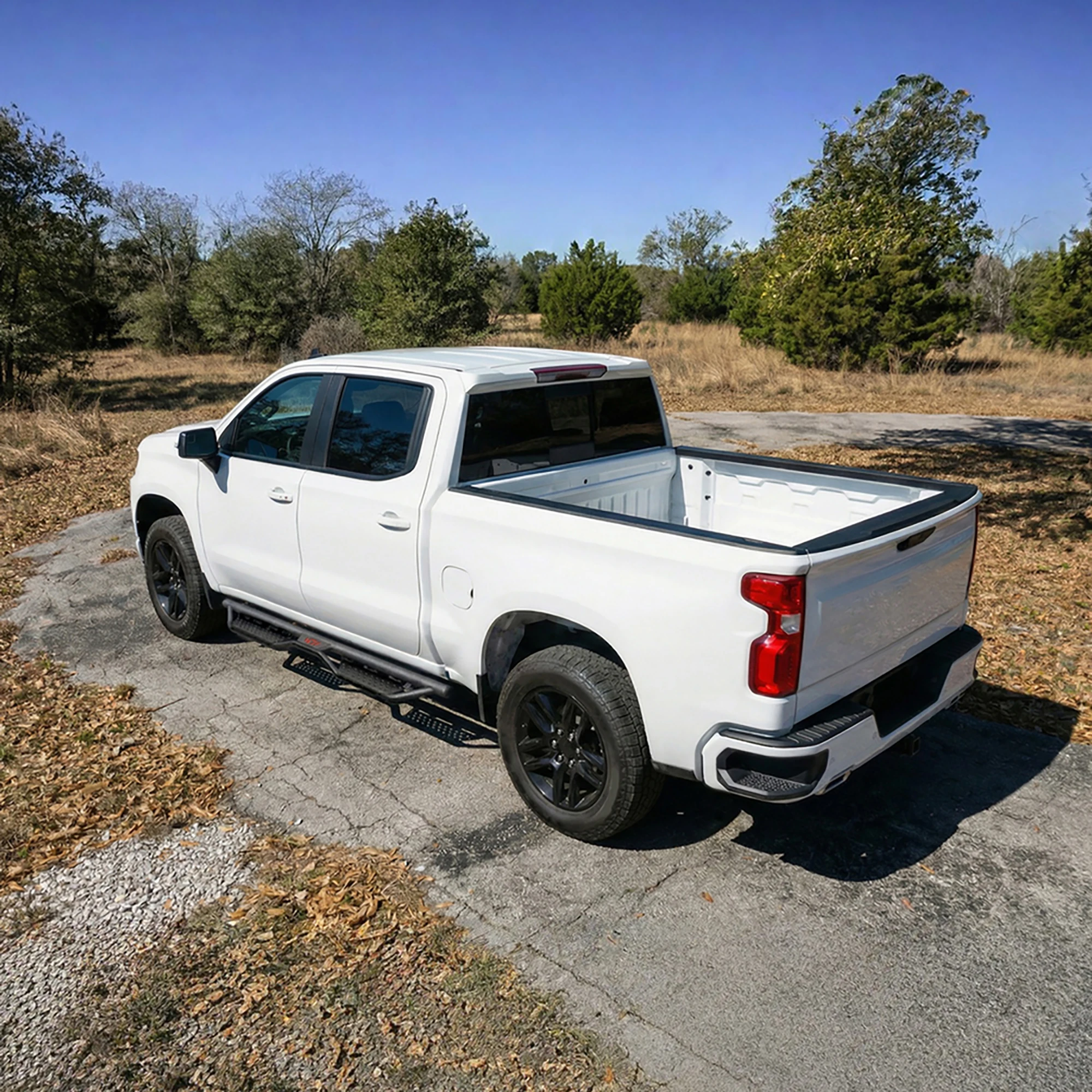 For 2007-2018 Chevy Silverado GMC Sierra 1500/2500HD/3500HD Running Boards, Black Powder Coated 2-Step Drop Nerf Bars, No Drill Bolt-On Pedals for Lifted Trucks