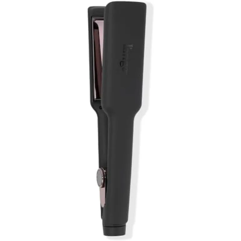 Flat Iron for Straightening and Curling | Dual Voltage Iron for Travel | 2 in 1 Design for All Hair Types (Black 1.75