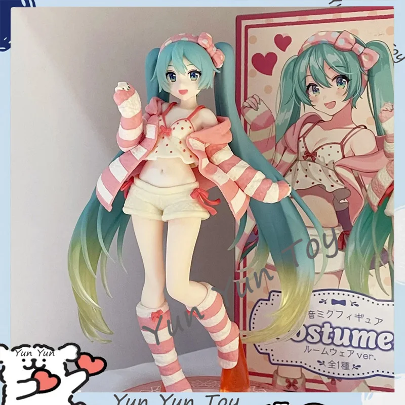 Taito Original Genuine Vocaloid Singer Hatsune Miku Figure Costumes Room Wear China Exclusive Color Ver 18cm Model Toy Figures