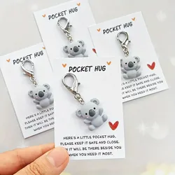 1pcs Koala Pocket Hug Keychain Pendant, Resin & Paper, Love & Care  Toy , Universal Occasion Gift, with No Feathers, Non-Electri