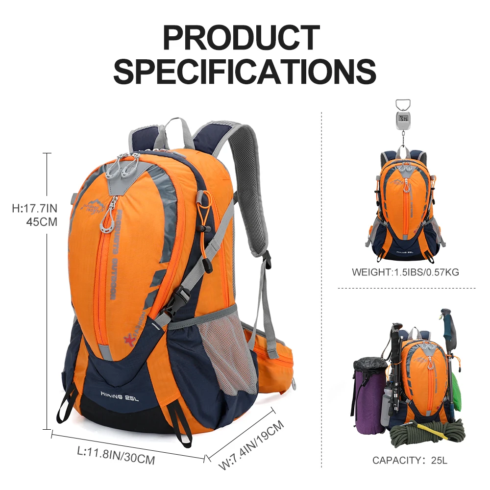 25L Bergsteigen Feuchtigkeitsspendende Trailrunning Rucksack Radfahren Fahrrad Und Motorrad Rucksack Marathon Wandern Mit 2L Wasser Tasche – Detail 4