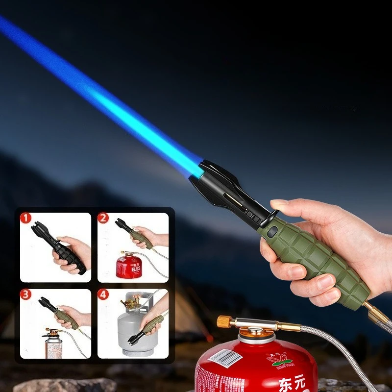 New Multifunctional Flamethrower Powerful and Direct Fire Outdoor Barbecue Ignition Gun Inflatable Windproof Torch Lighter