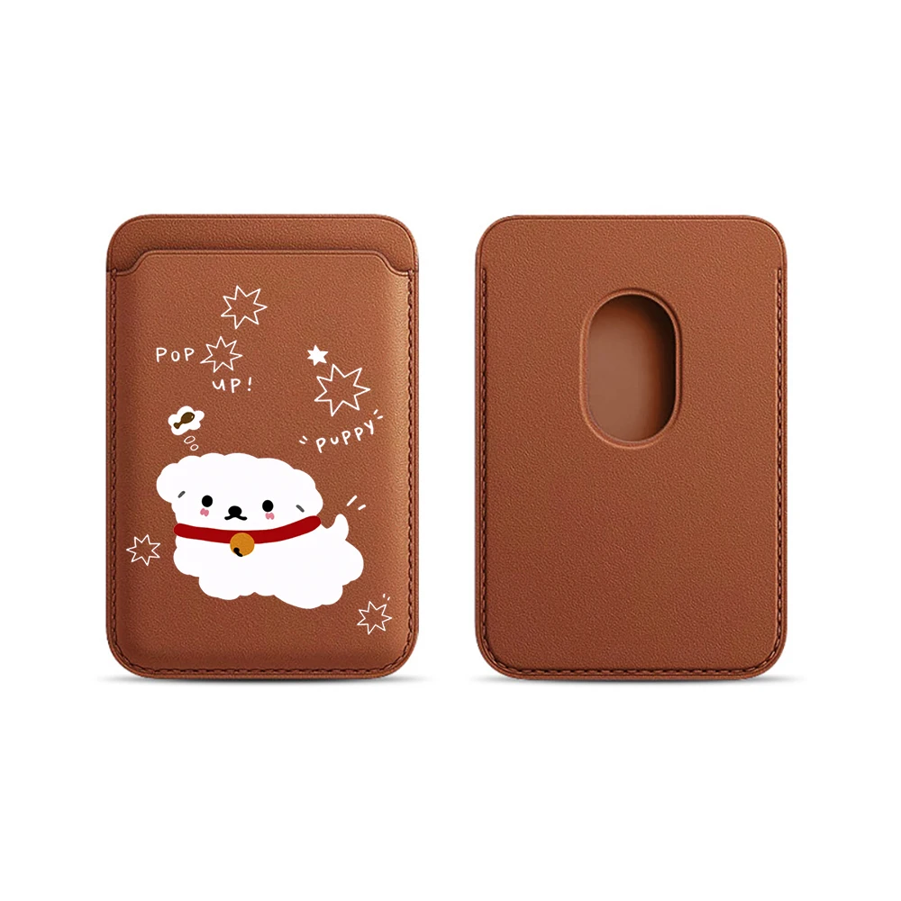 Amiable Dogs Niedliche Leder-Kartenhülle Telefonkartenhalter für Magnetische Hülle Geeignet für alle iPhones mit Magsafe-Kartenfunktion – Detail 19