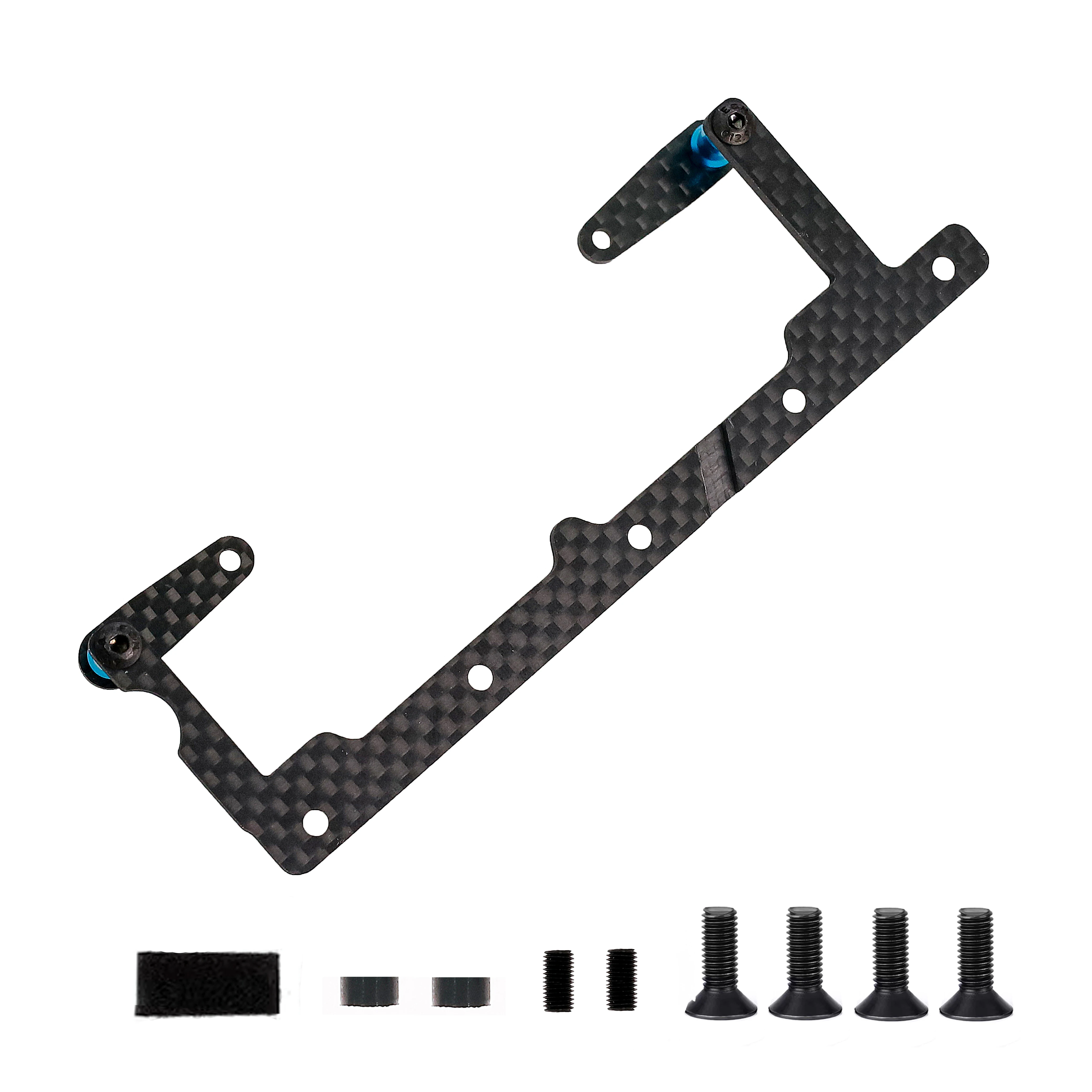 Carbon Fiber Front Battery Mount Bracket for Tamiya TT-02 Short Version - Enhances Balance And Performance