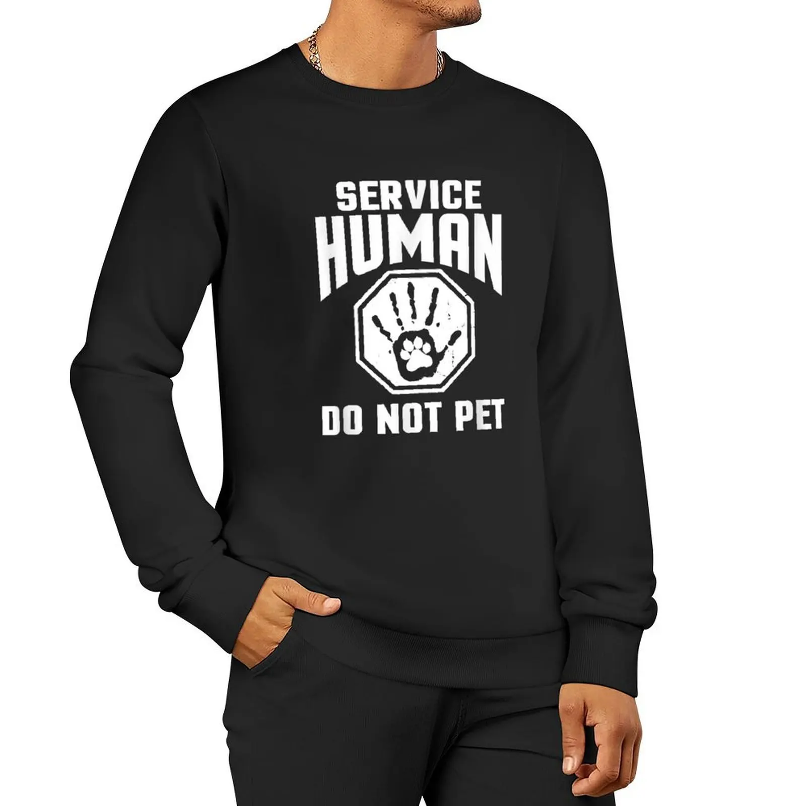 Funny Service Human design Do Not Pet Funny Dog Lover Quote Pullover Hoodie men's clothes winter man sweatshirt