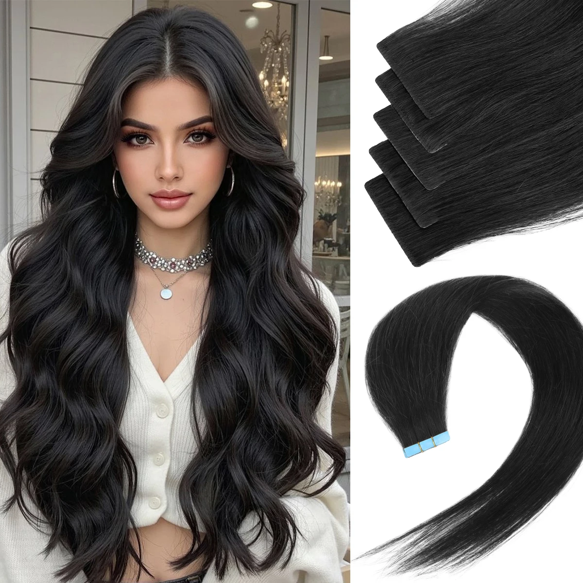 

Невидимая лента для наращивания волос, человеческие волосы, бесшовные, из искусственной кожи, уток, инъекционная машина для наращивания волос, лента Remy-Ins, 10 шт./упак.