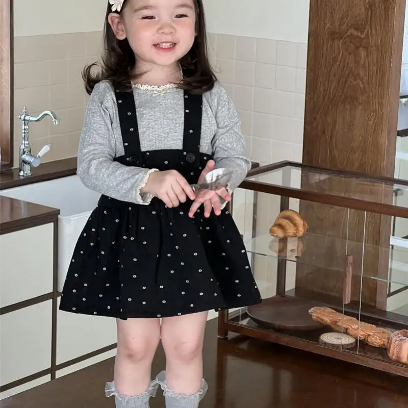 

2025 Autumn New Baby Girl Sleeveless Strap Dress Toddler Cotton Princess Dress Kids Girls Vest Dress Children Clothes