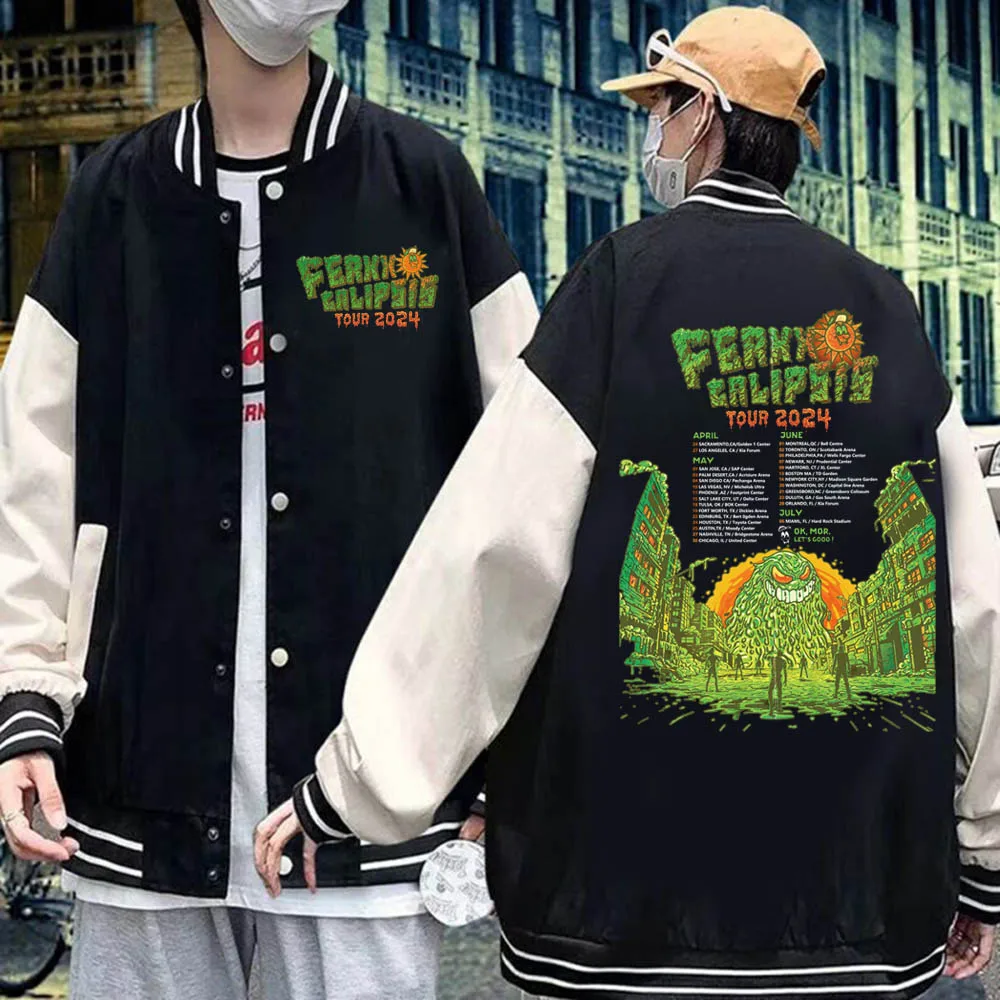 

Rapper Feid Ferxxocalipsis World Tour 2024 Baseball Jacket Trendy Preppy Graphic Hoodie Sweatshirts Gift