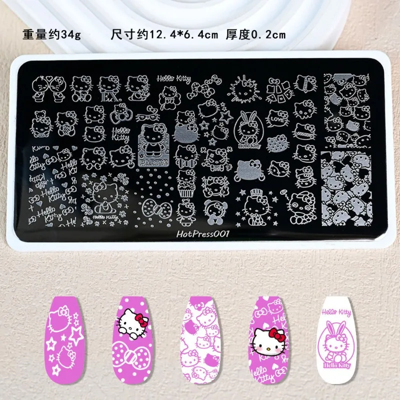 

Трафарет для стемпинга ногтей, полное покрытие, Hello Kitty, для дизайна ногтей, MouTeen-250