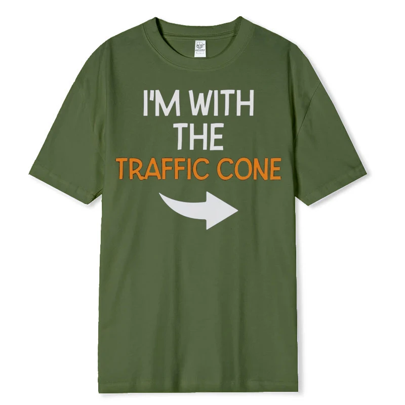 قميص الهالوين المخروطي لحركة المرور، زي الزوجين المضحك، تي شيرت قطني قابل للتنفس له ولها مع تصميم ‌   تي شيرت