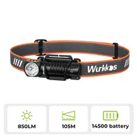 Wurkkos HD12 850 Lumens Rechargeable 14500/AA Headlamp with Red Light Flashlight with Magnet Tail for Camping Hiking Fishing