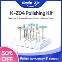 Pulidor de molienda Dental, fresas de laboratorio Dental, Zirconia, disilicato de litio, vidrio, cerámica, corona PMMA, Kits de acabado de pulido para dentadura
