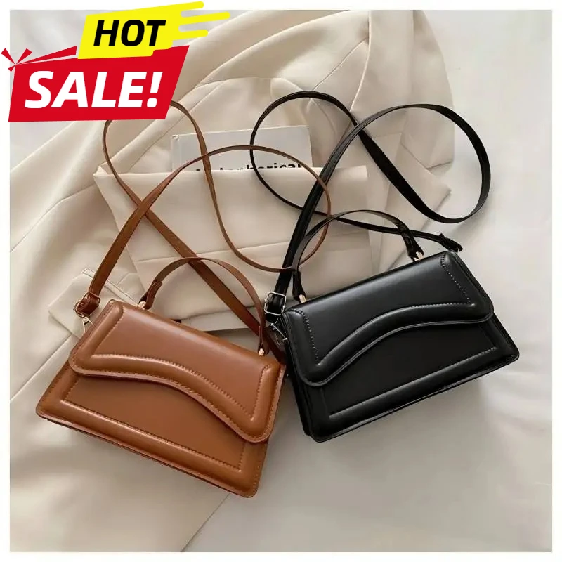 

Fashionable design, solid color indentation, casual texture, hand-held single shoulder crossbody small square bag