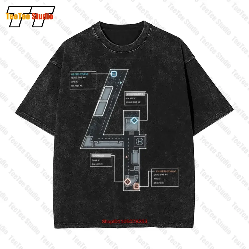 Battlefield 4 Map Vintage Oversized T-Shirt 6W2C
