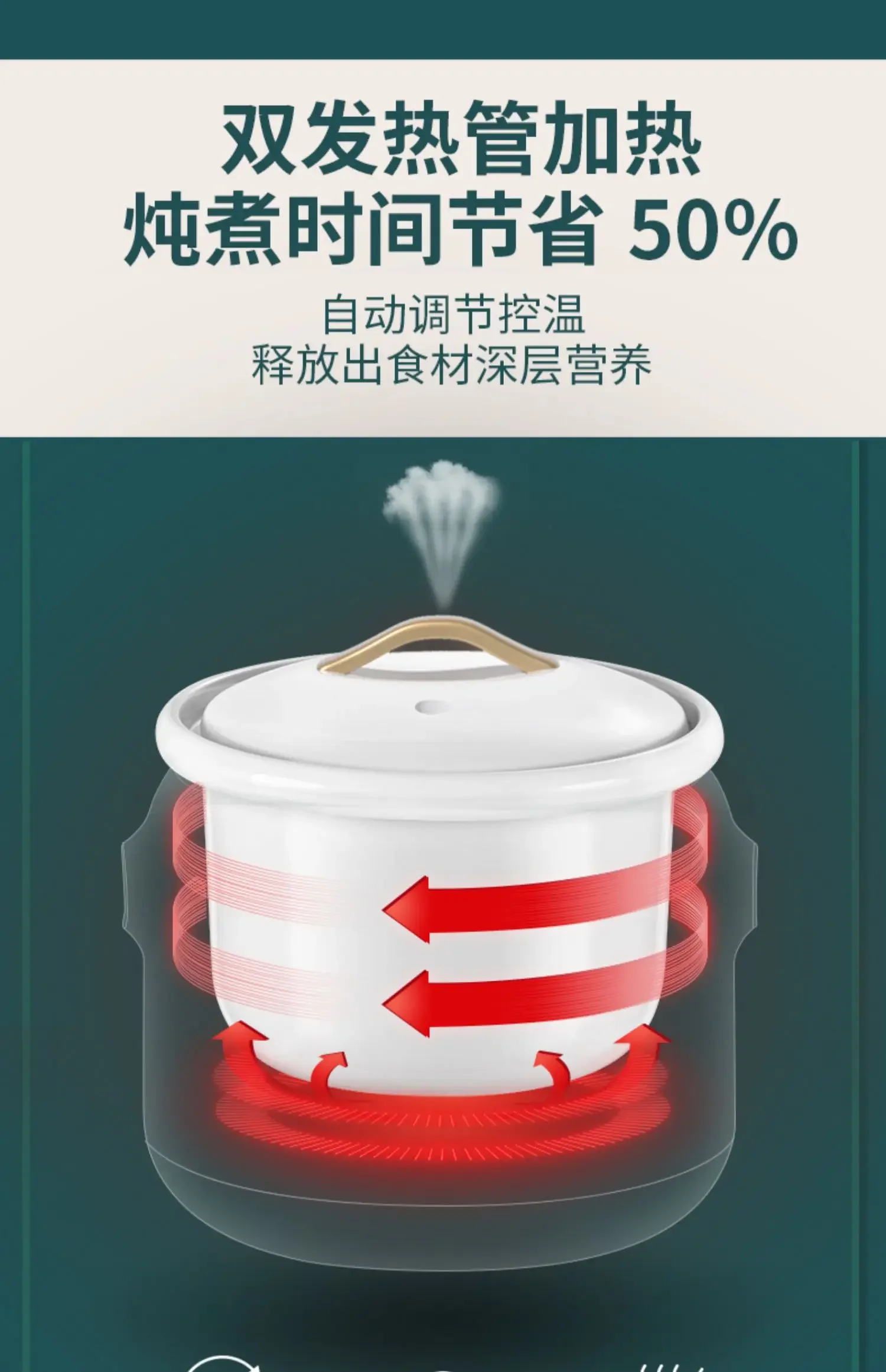 220V Tianji Electric Stewed Pot Home Automatic Rapid Stewed Congee Ceramic Stewed Soup is more delicious and healthy