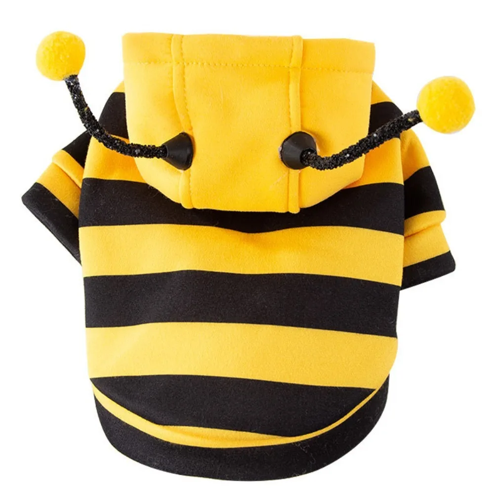 

Kawaii Bee Design Puppy Cat Clothing Thickened Jumpsuit Dog Pullover Hoodie Warm Soft Winter Pet Clothes Small Dogs