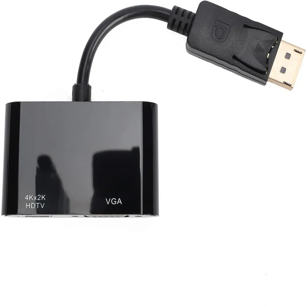 2 in 1 Design DisplayPort Adapter Compact Form Factor No Driver Required Converter Hub Dual Output Plug and Play