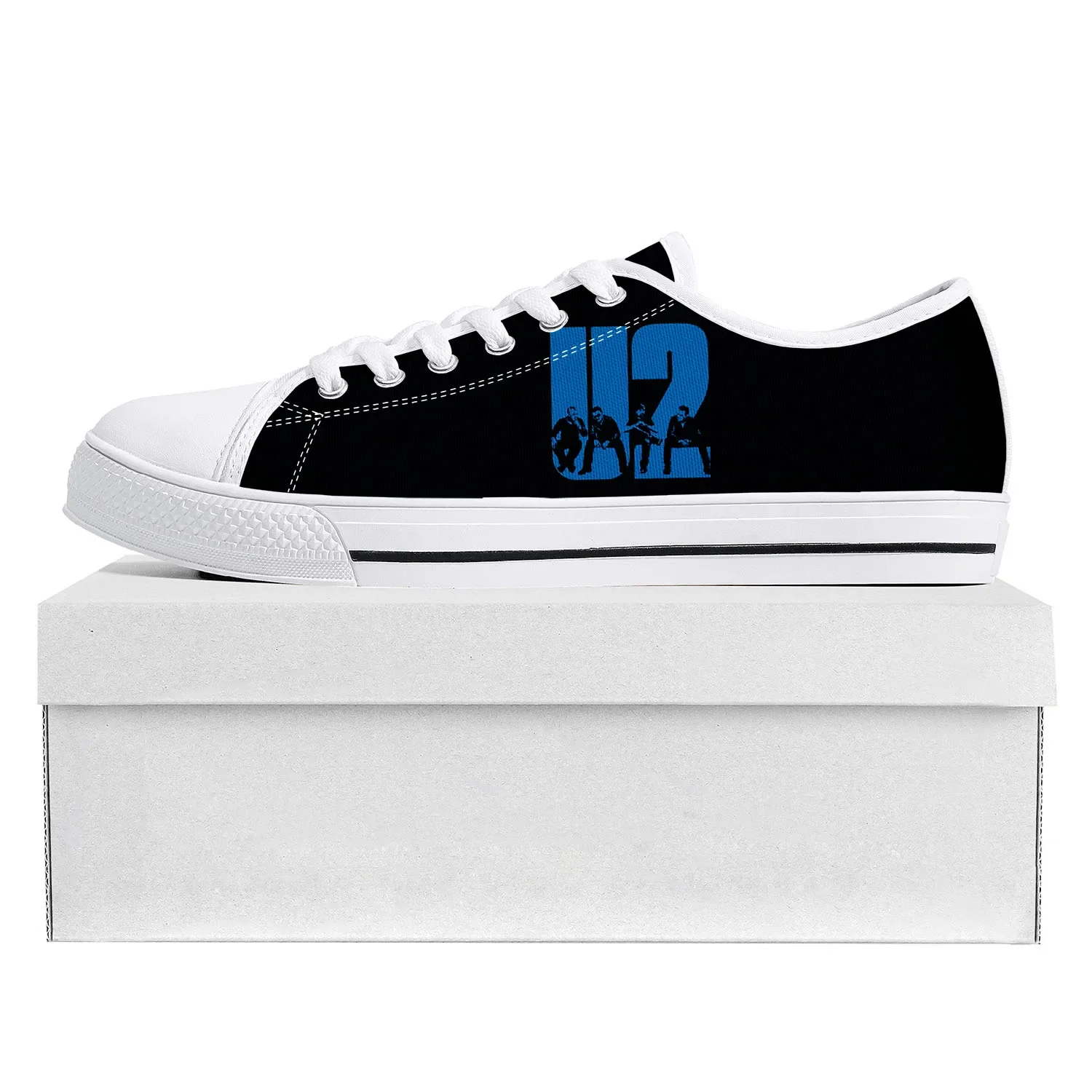 U2 Rock Band-Baskets basses punk pour hommes et femmes, chaussures de couple décontractées, chaussures en toile pour adolescents, chaussures personnalisées, mode de haute qualité