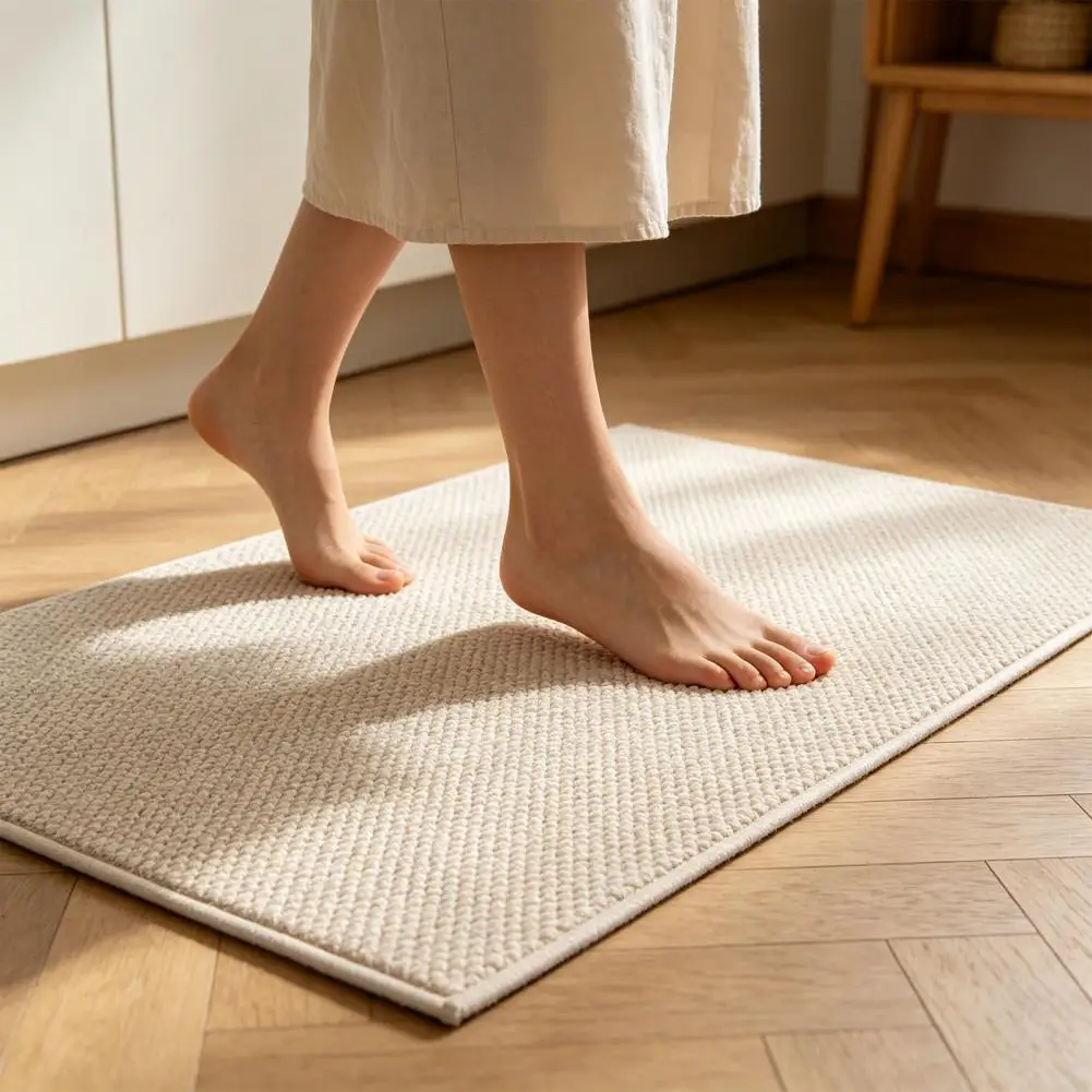 Outdoor Door Mat Entrance Rug for Bathroom Kitchen Solid Color Anti-slip Door Mat Absorbent Washable Floor Mat for Room Use