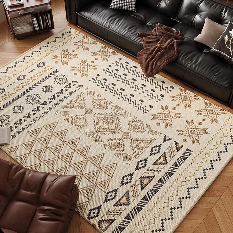 

Nordic Style Living Room Carpet Creative Geometric Print Bedroom Rug High-end Light Luxury Art Home Decoration Coffee Table Mats